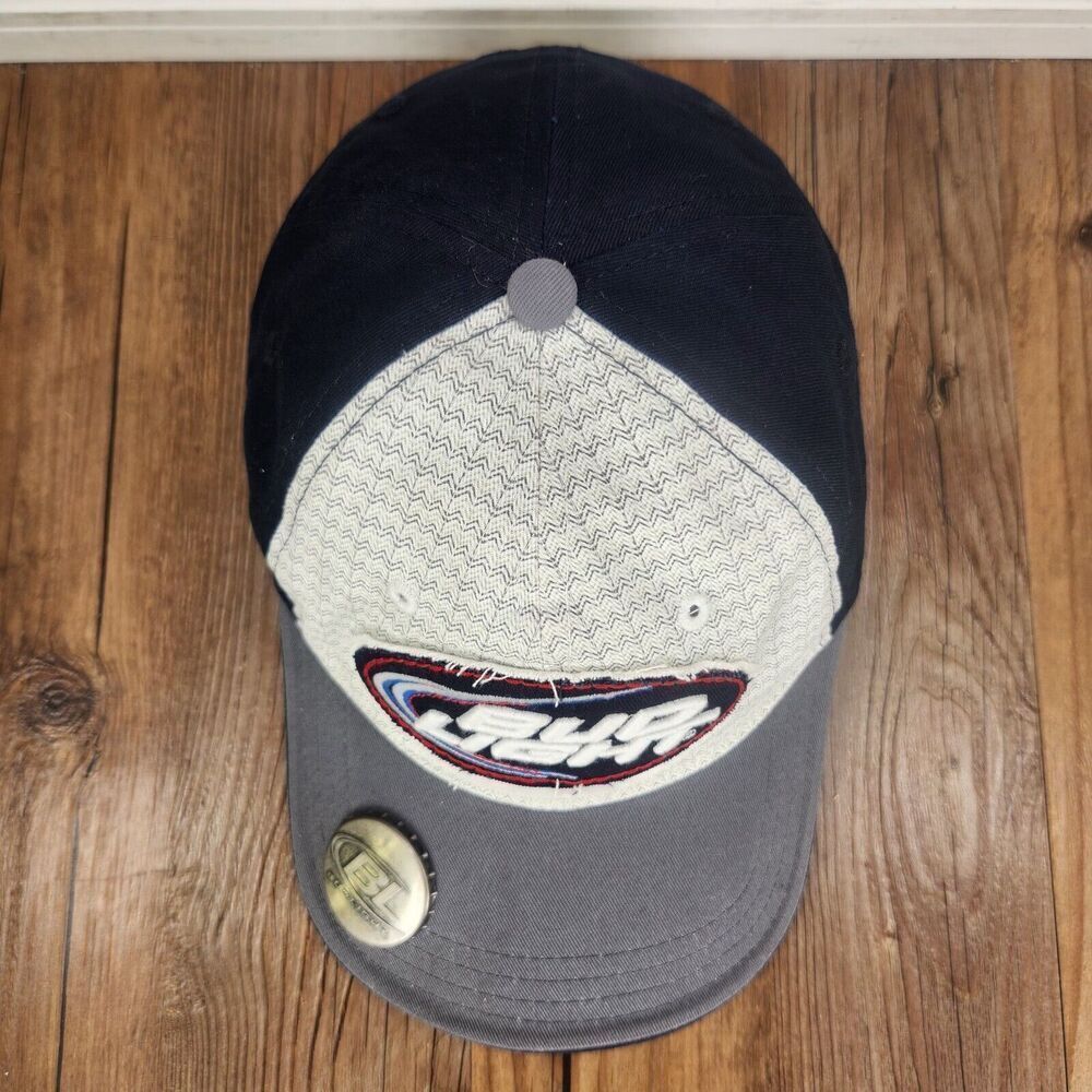 Anheuser-Busch Bud Light Distressed Strapback Hat Cap Blue White Bottle Opener - Picture 7 of 11